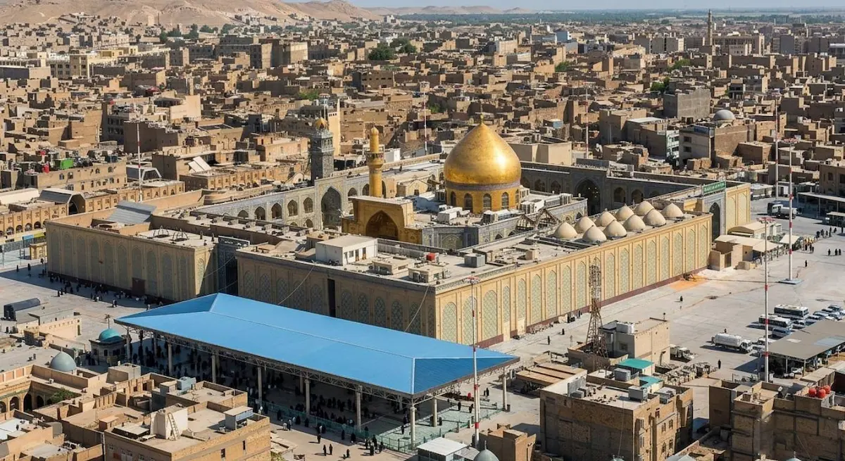 Najaf city center to NJF airport departure guide – private transfer waiting at hotel lobby