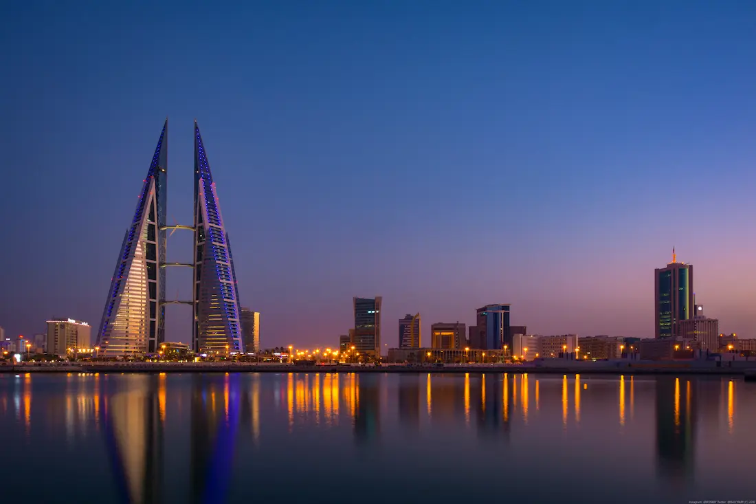 Bahrain skyline at sunset