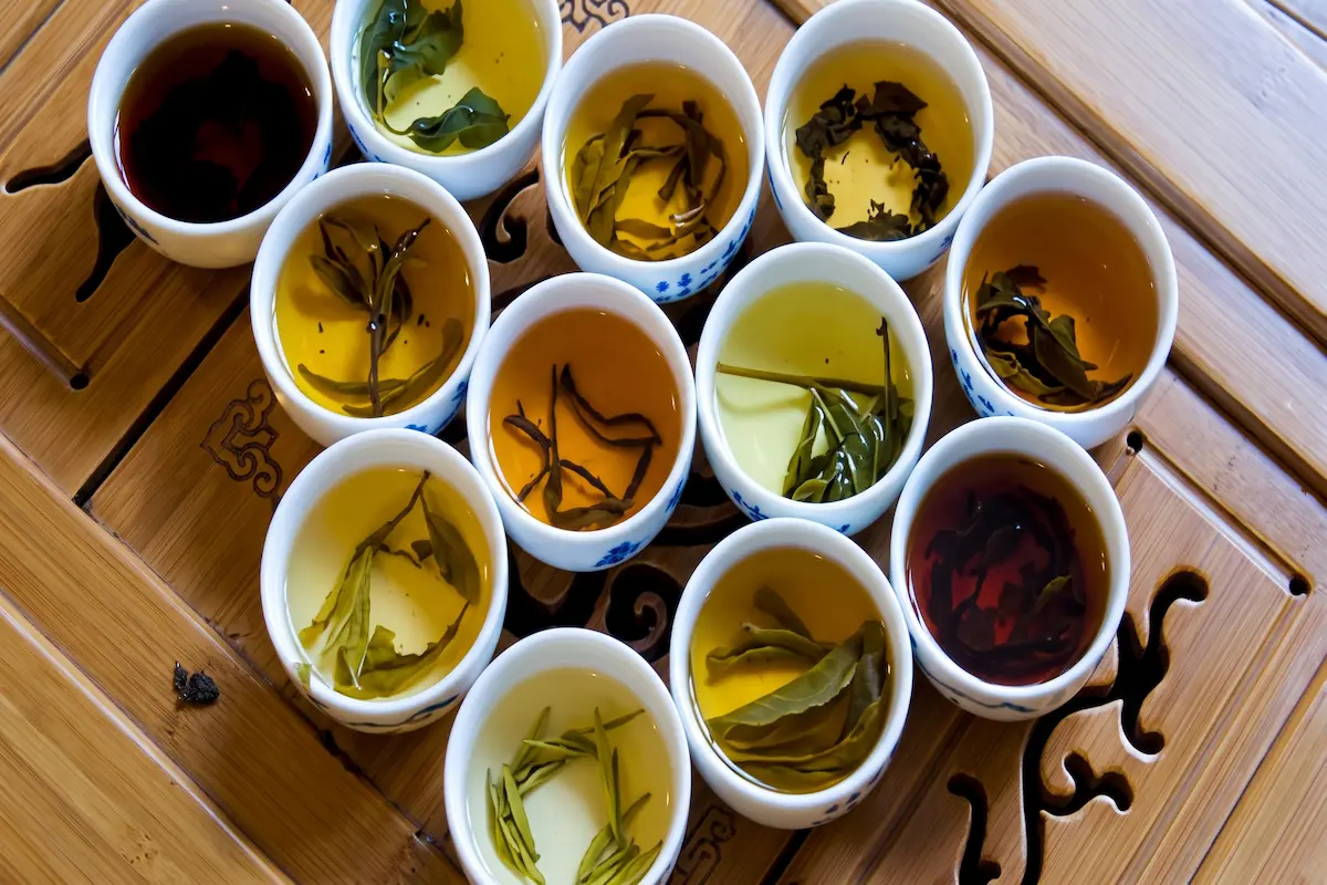 Traditional Chinese tea service in a Cantonese tea house in Guangzhou