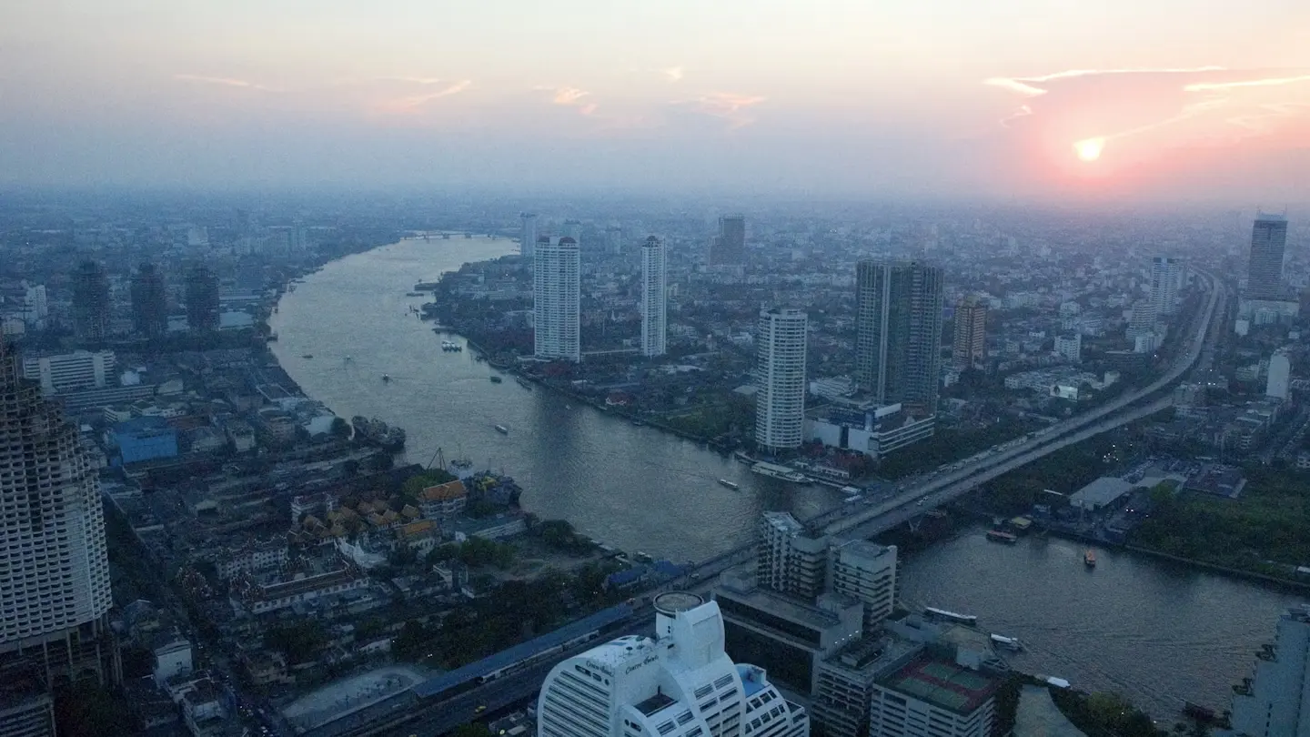 Bangkok skyline at sunset