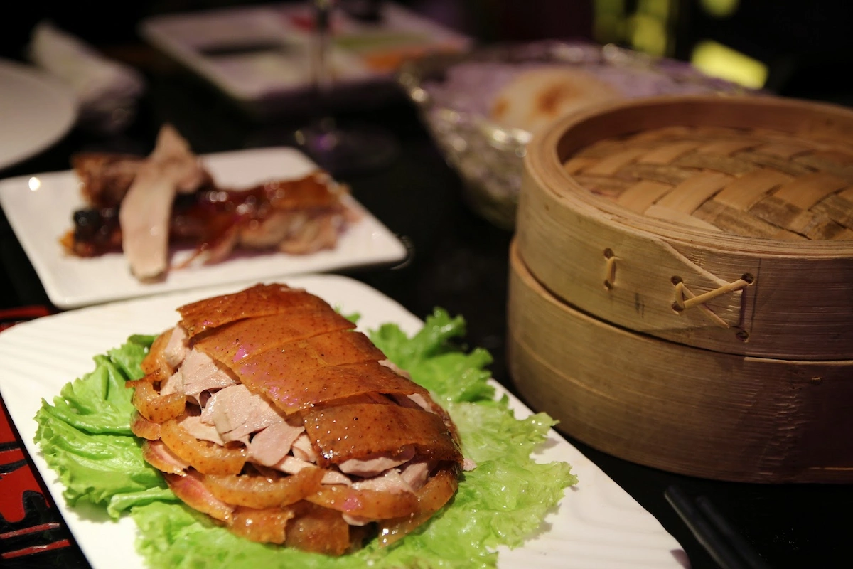 Peking duck served in Beijing Da Dong restaurant