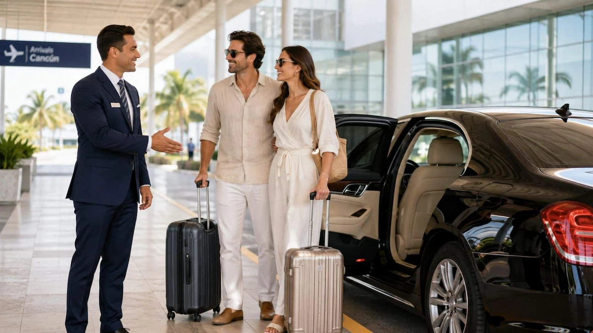 Meet and Greet host assisting travelers at airport