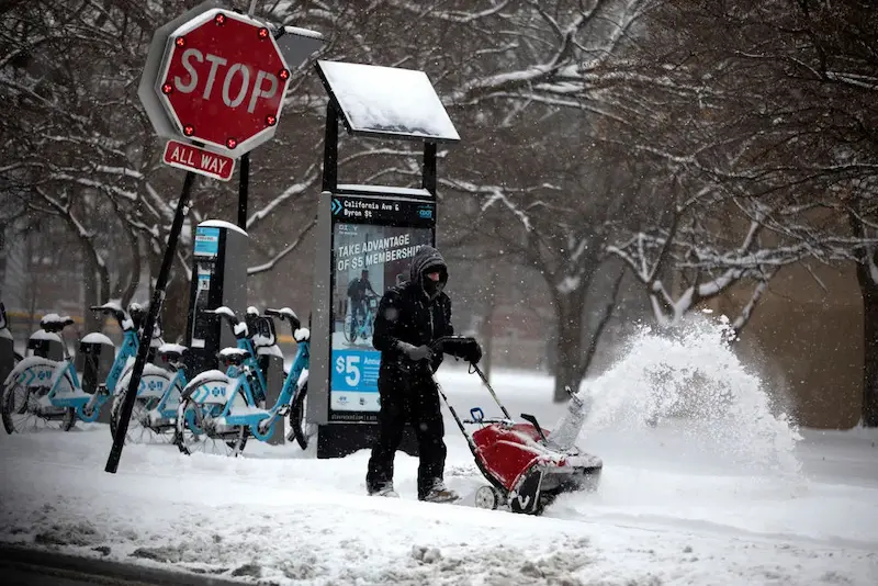 Chicago winter streets, salt and potholes
