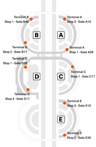dallas airport terminals map