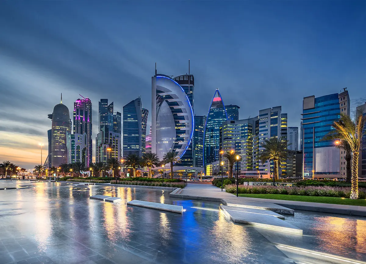 Qatar desert dunes and skyline