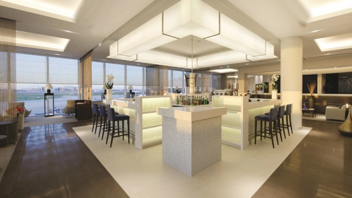 gulf air falcon lounge at  lhr airport terminal 4