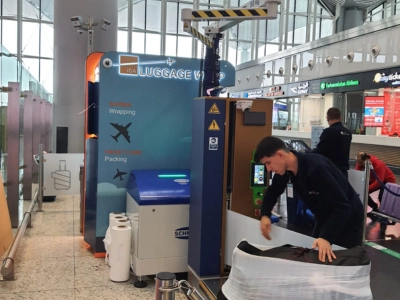 IST international airport Luggage Wrapping