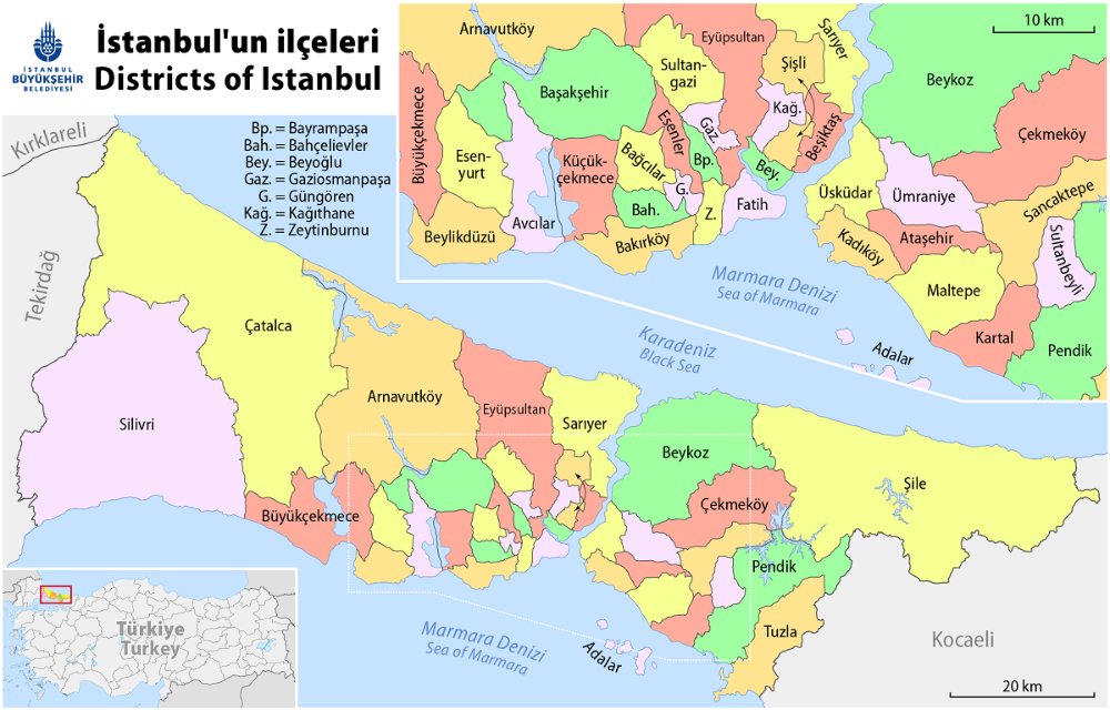 Map Istanbul's Districts