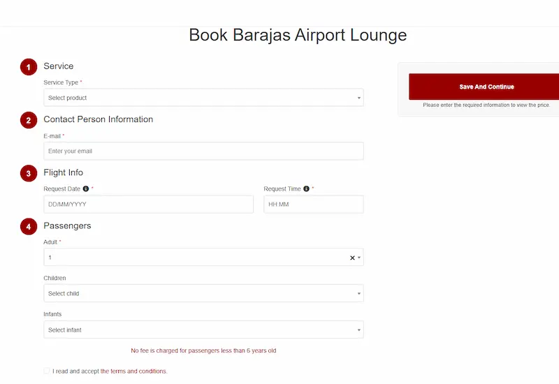 Barajas Lounge Booking