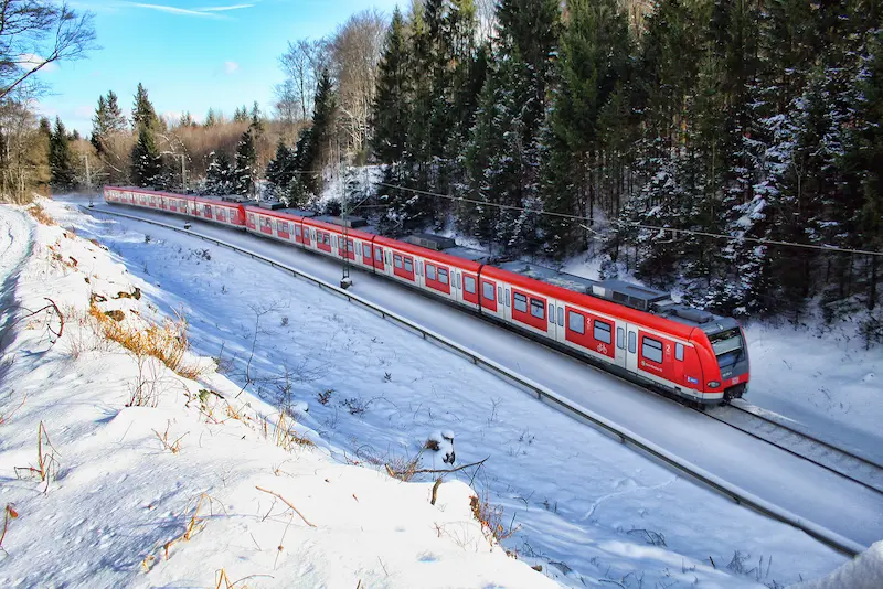 Munich's S-Bahn train at the airport station