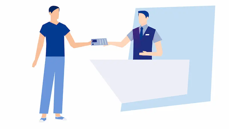 MUC VAT Refund Office – illustration of a refund counter