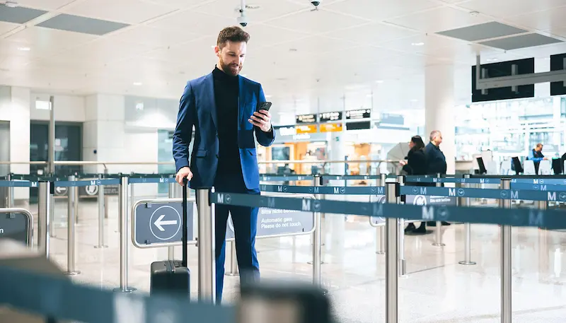 Relaxed travelers at Munich Airport