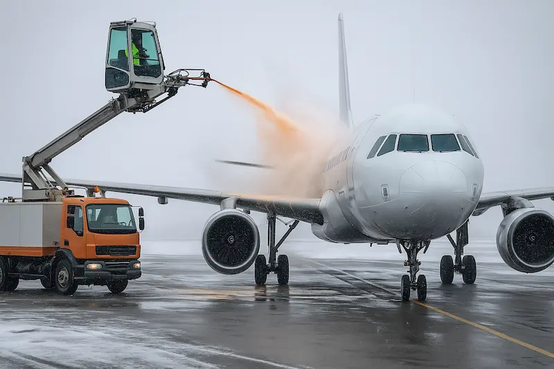 Munich Airport winter service vehicle clearing runway