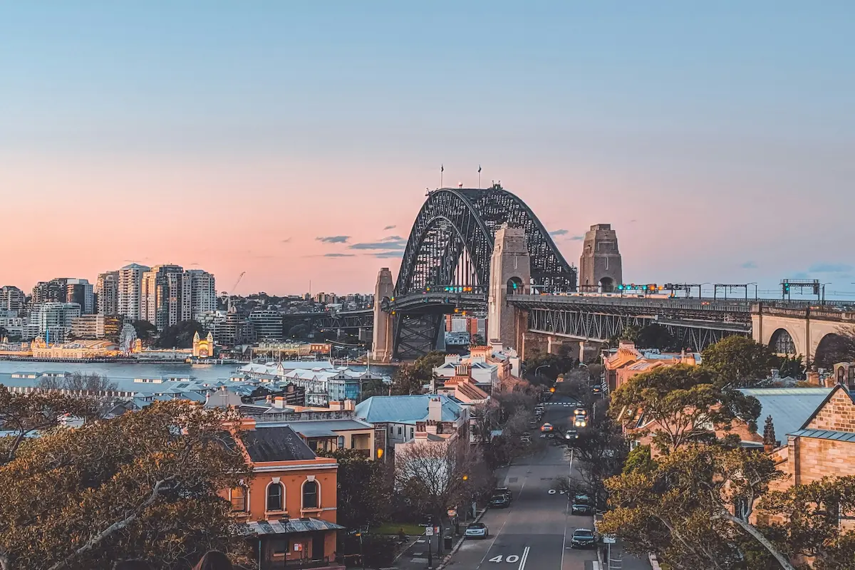 Sydney Harbour Bridge arch above the harbour