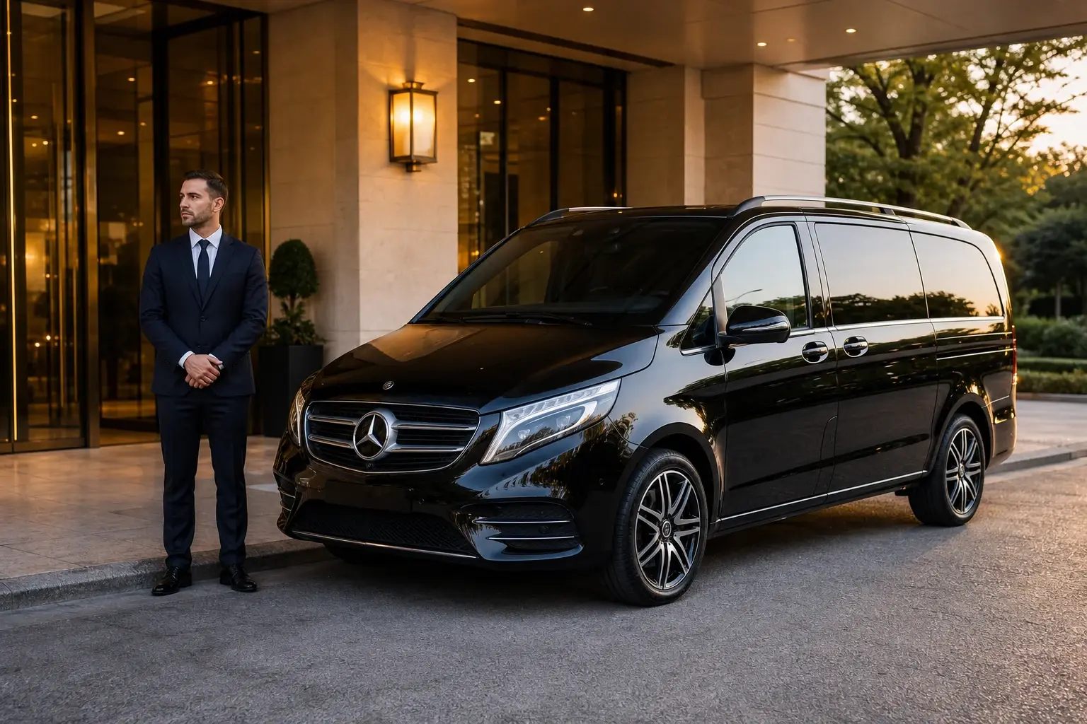 Private transfer vehicle waiting at Nancy-Bird Walton Airport