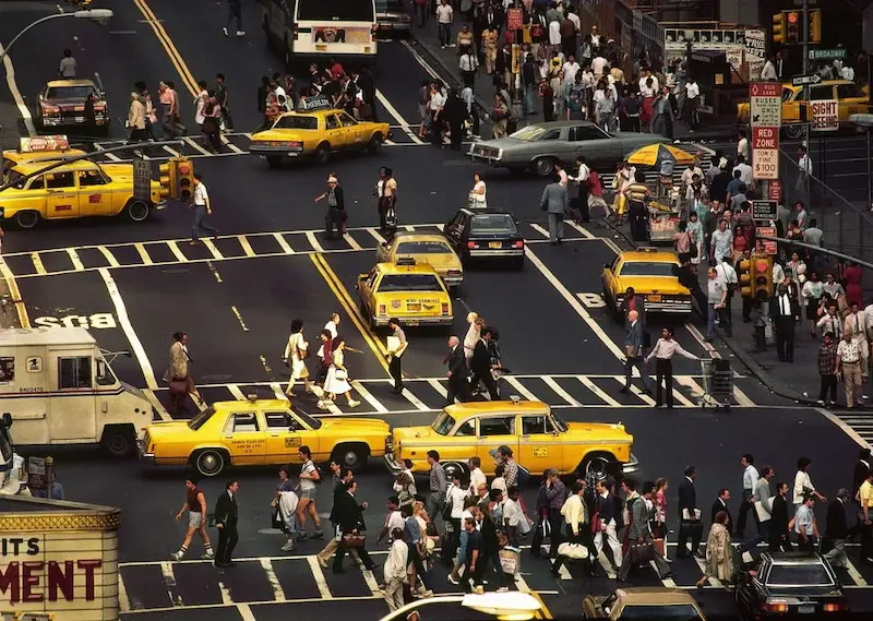 Yellow cab in Times Square