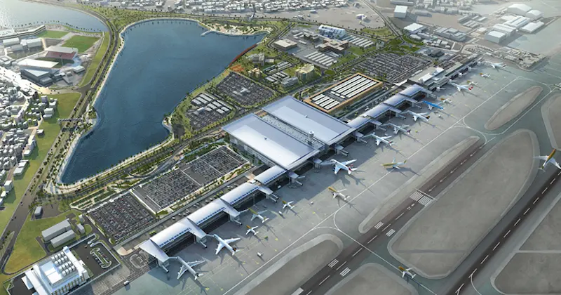 Bahrain skyline and airport