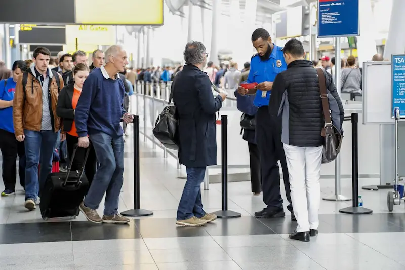 TSA security lanes at JFK