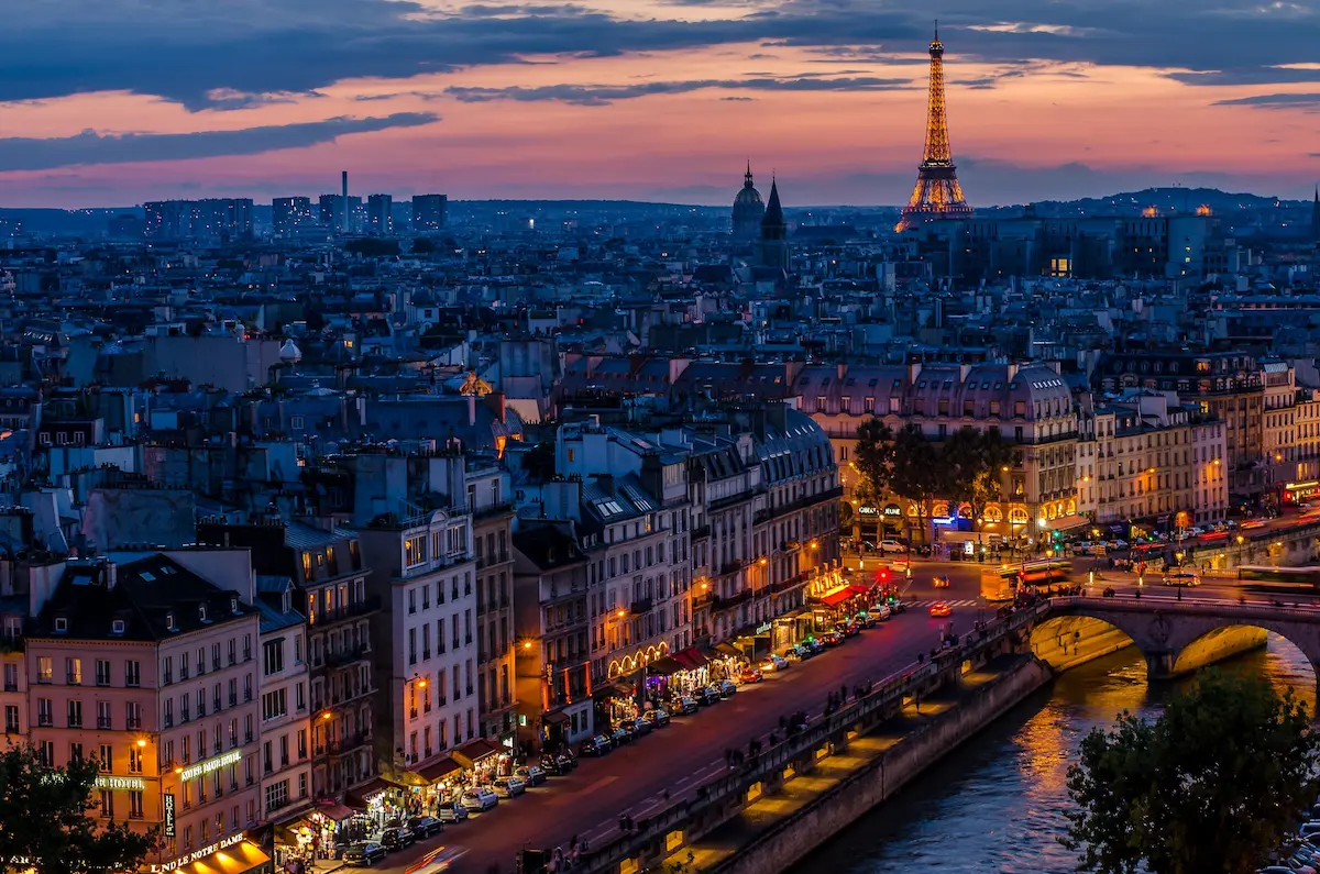 Eiffel Tower at sunset
