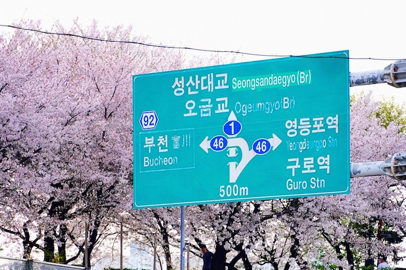 seoul road sign