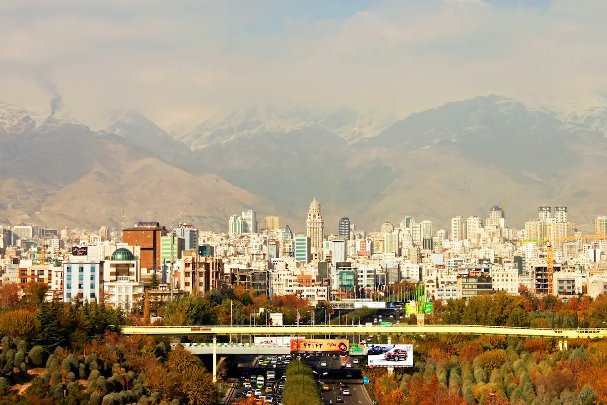 Tehran skyline with the Alborz mountains