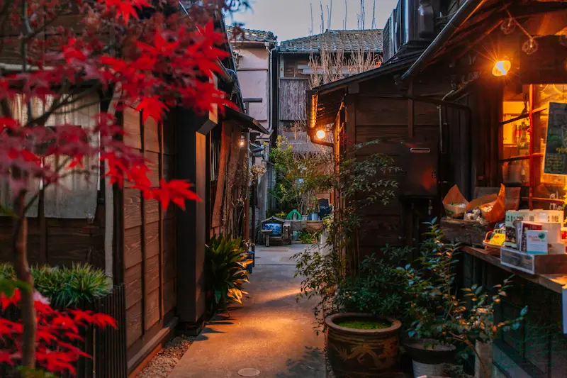 Yanaka old district street in Tokyo